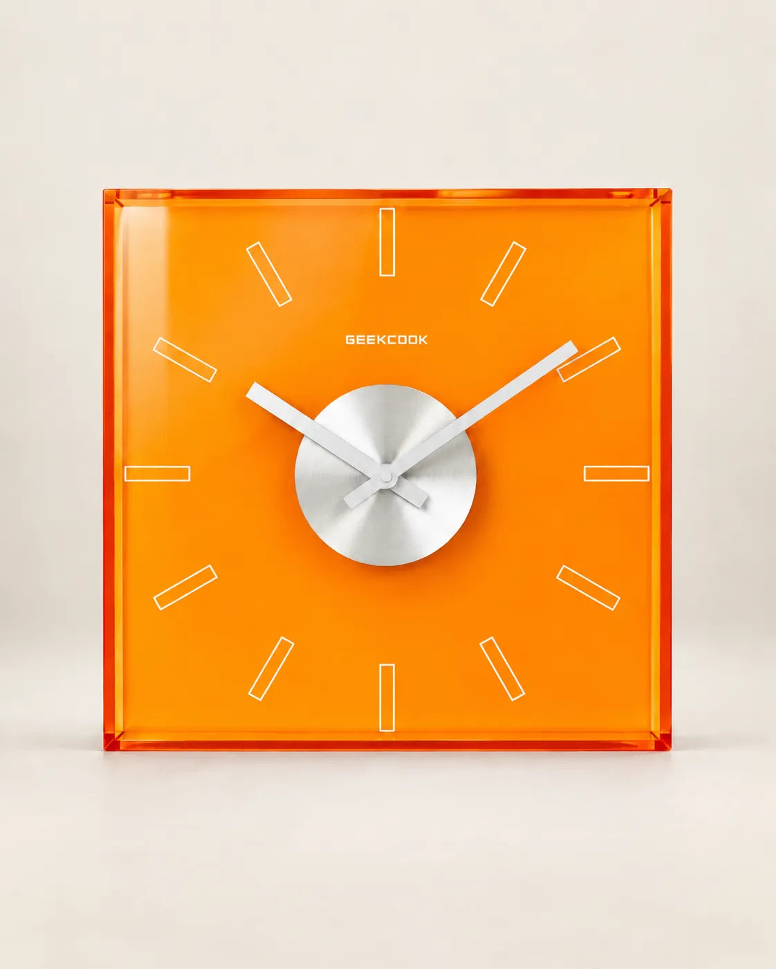 Horloge Murale Acrylique Transparente Carrée 30 cm Silencieuse