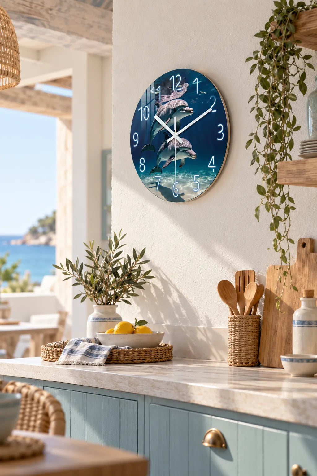 Horloge Murale Bois Dauphin Silencieuse — 6 Tailles