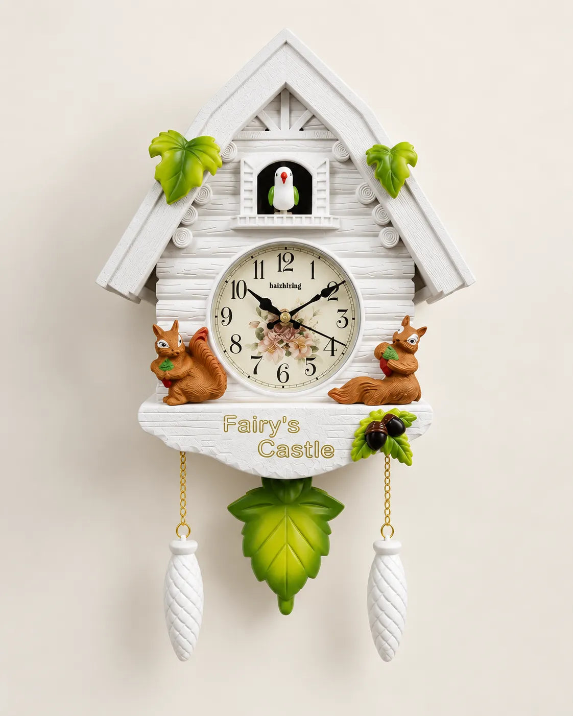 Horloge Coucou Maison Féérique en Résine avec Sonnerie et Balancier