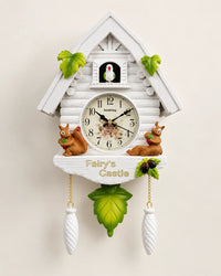 Horloge Coucou Maison Féérique en Résine avec Sonnerie et Balancier