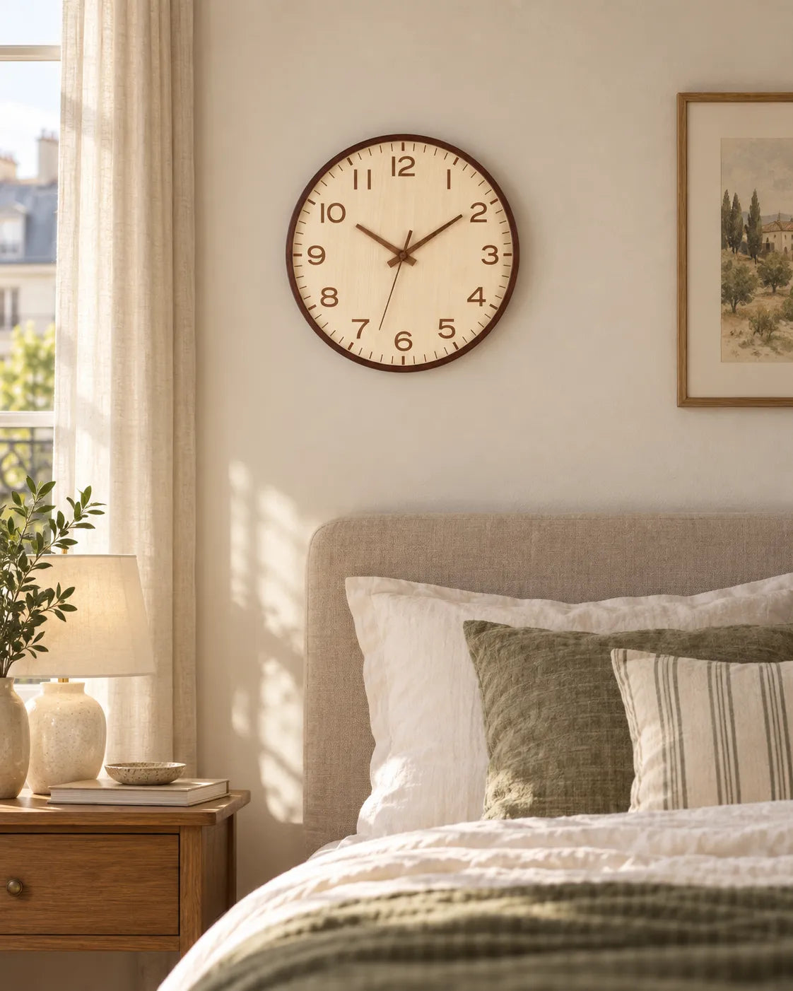 Horloge Murale Bois Style Japonais Silencieuse — 3 Tailles