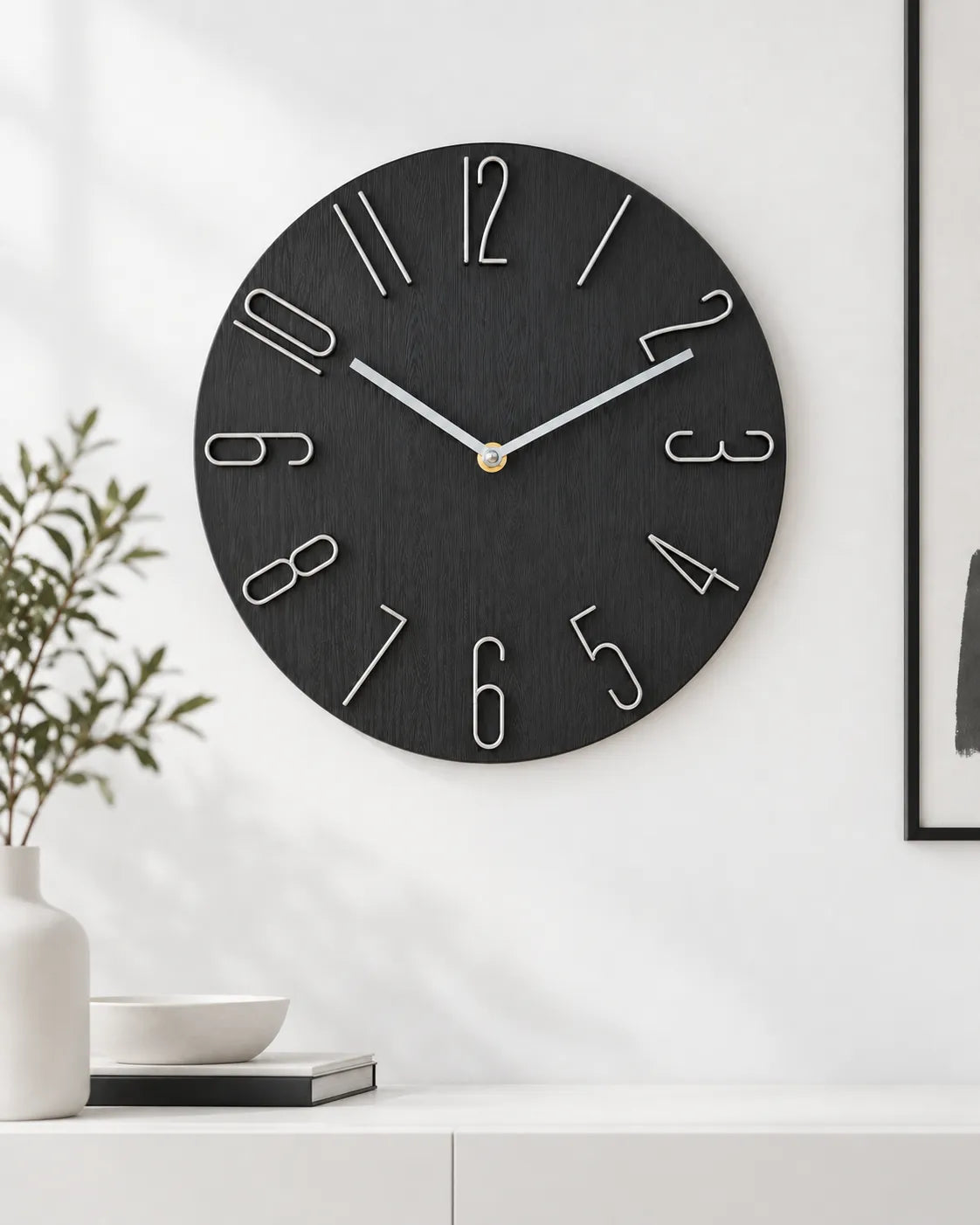 Horloge Murale Scandinave 30 cm Sans Trotteuse Silencieuse