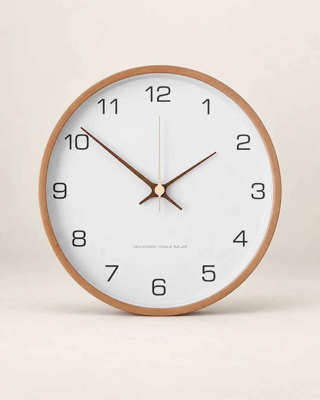 Horloge Murale Bois Massif Ronde Silencieuse — 3 Tailles