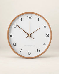 Horloge Murale Bois Massif Ronde Silencieuse — 3 Tailles