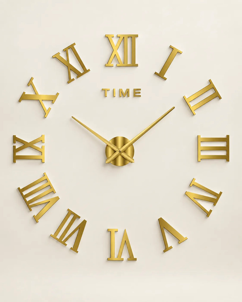 Grande Horloge Murale DIY Miroir Chiffres Romains Silencieuse