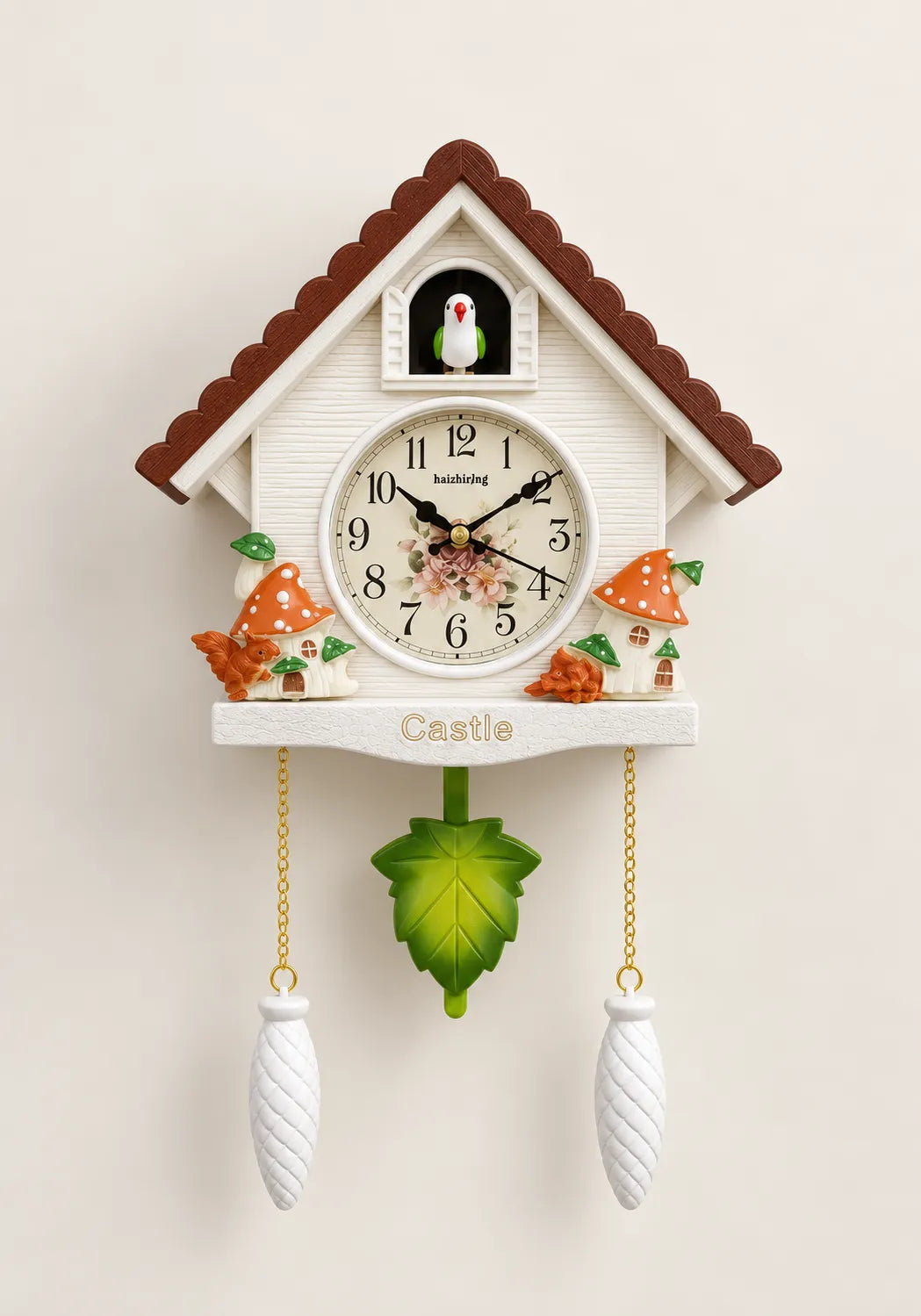 Horloge Coucou Maison Féérique en Résine avec Sonnerie et Balancier