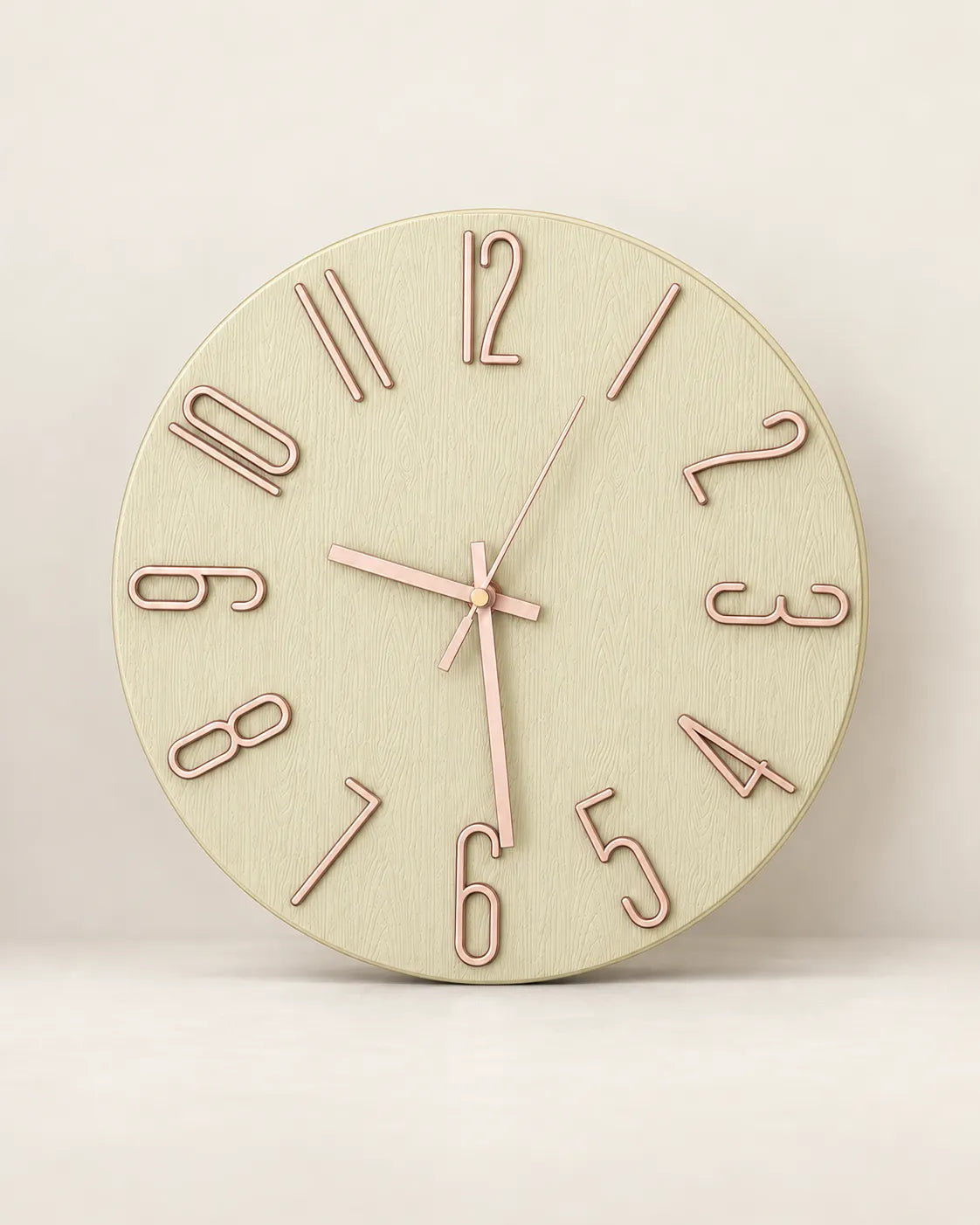 Horloge Murale Ronde 30 cm Chiffres 3D Silencieuse — 4 Coloris