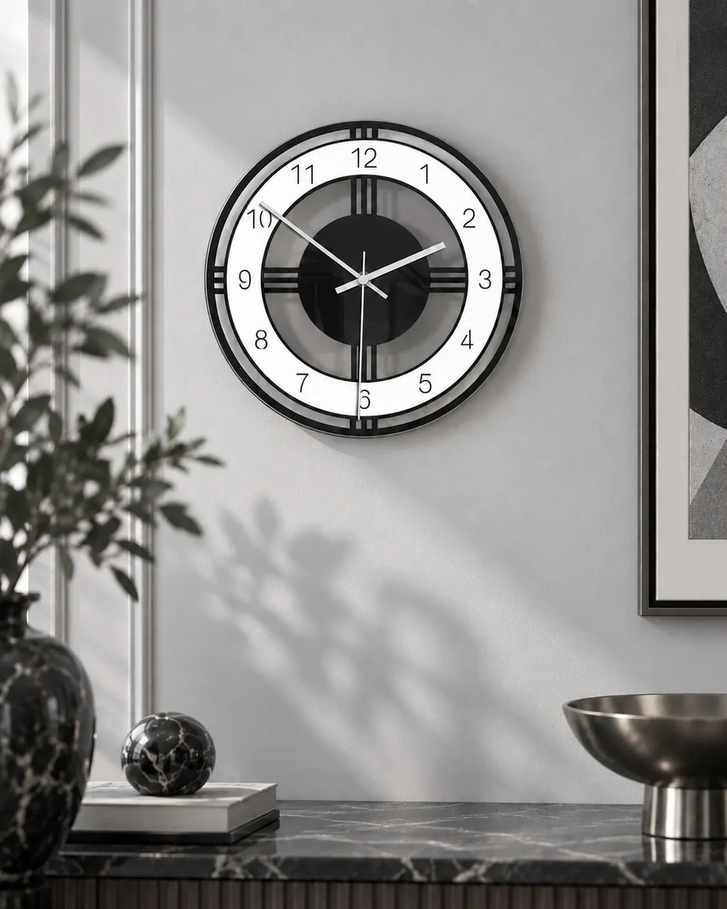 Horloge Murale Acrylique Minimaliste 32 cm Silencieuse