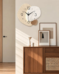 Horloge Murale Bois MDF Géométrique Silencieuse — 3 Tailles