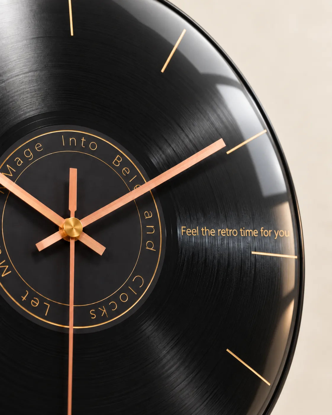 Horloge Murale Musique Verre Trempé Motif Vinyle Silencieuse