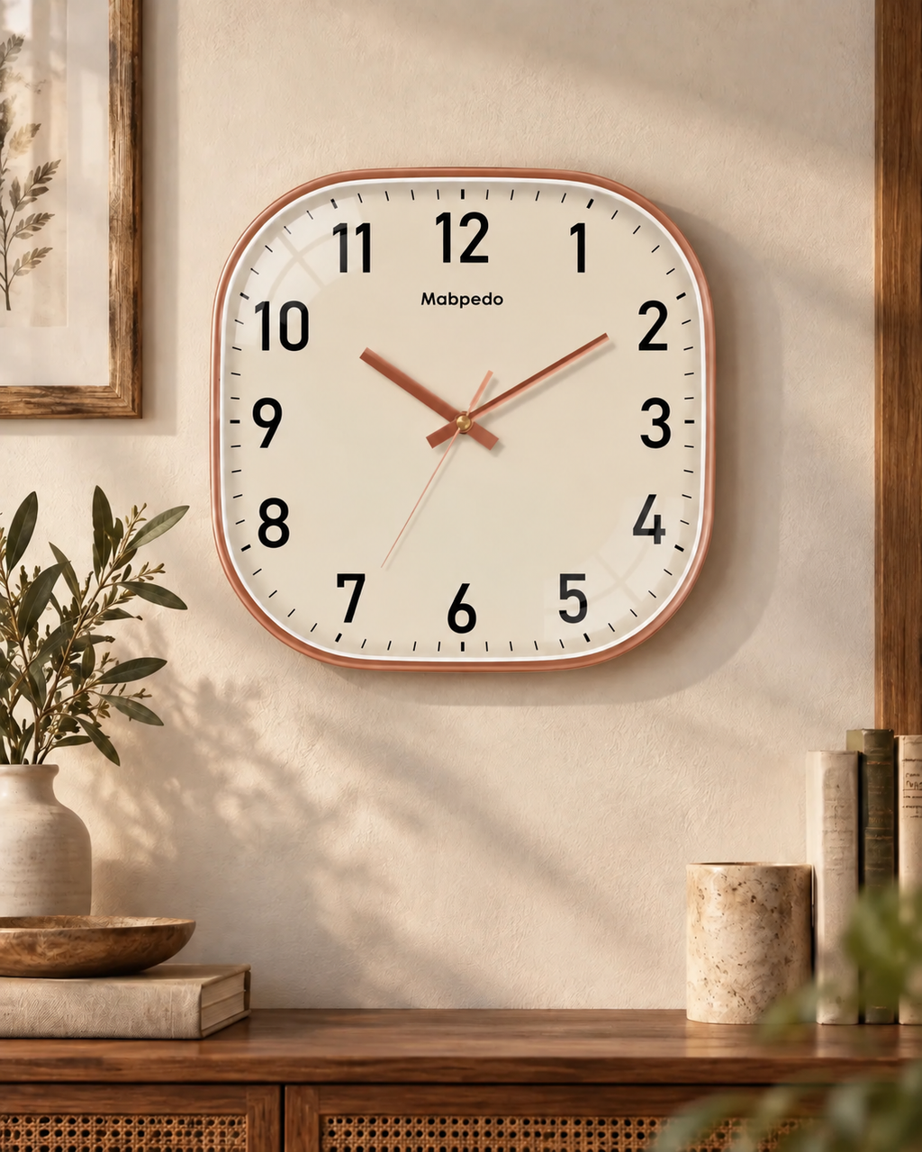Horloge Murale Carrée à Quartz Silencieuse — 3 Tailles