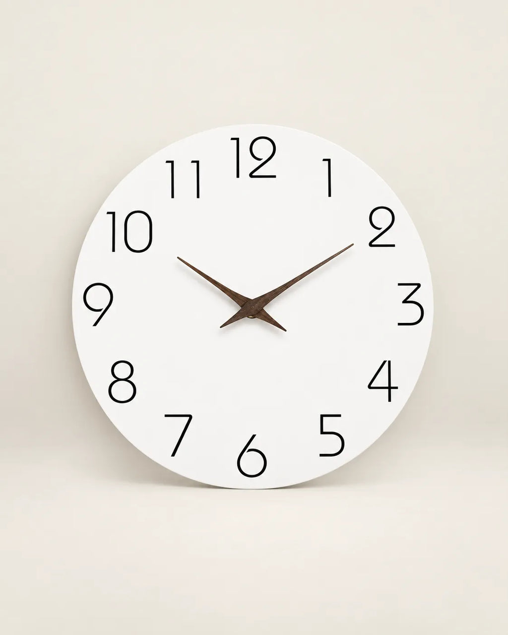 Horloge Murale Bois Motif Blanc Silencieuse — 4 Tailles