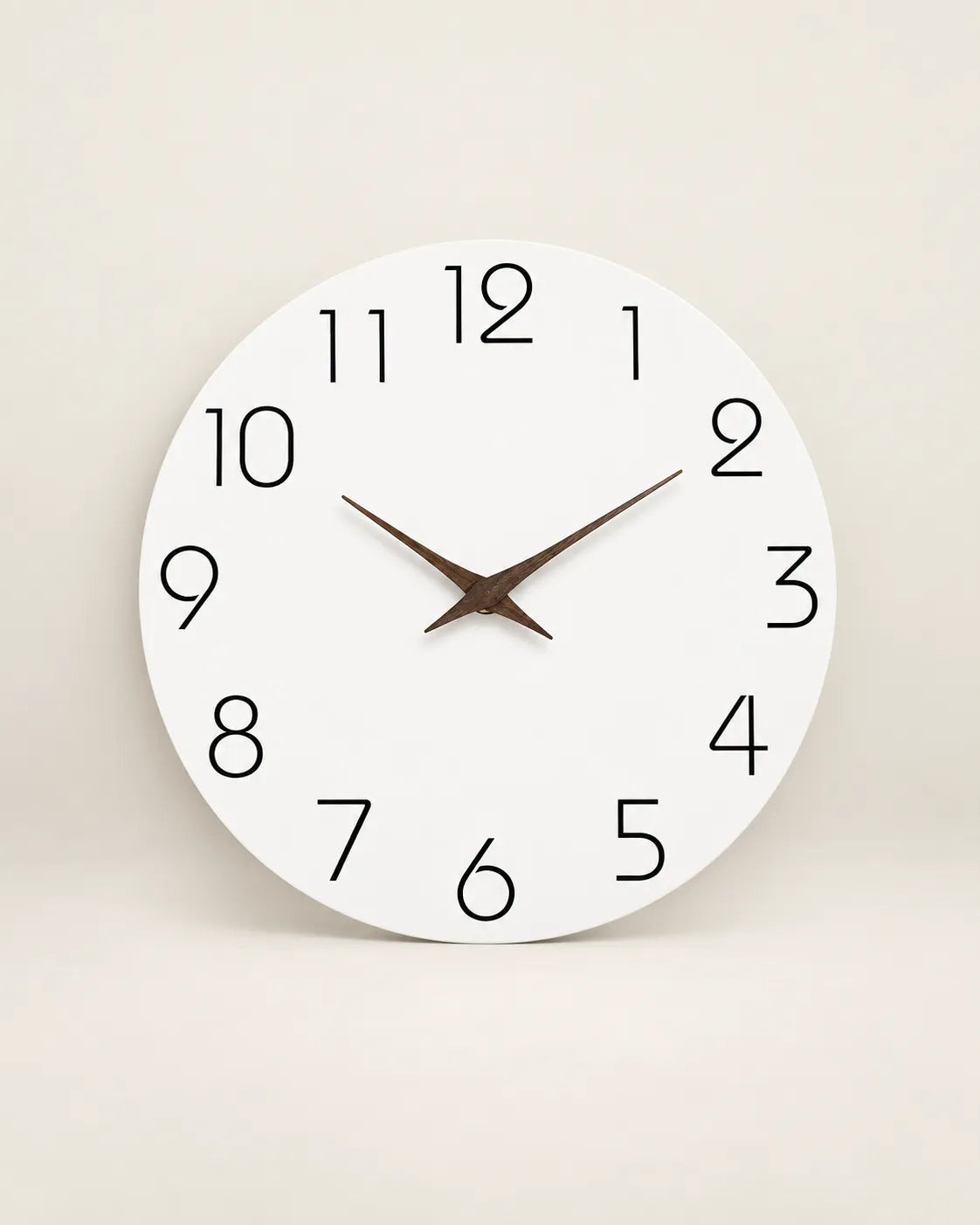 Horloge Murale Bois Motif Blanc Silencieuse — 4 Tailles