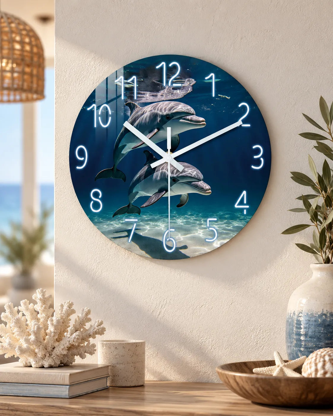 Horloge Murale Bois Dauphin Silencieuse — 6 Tailles