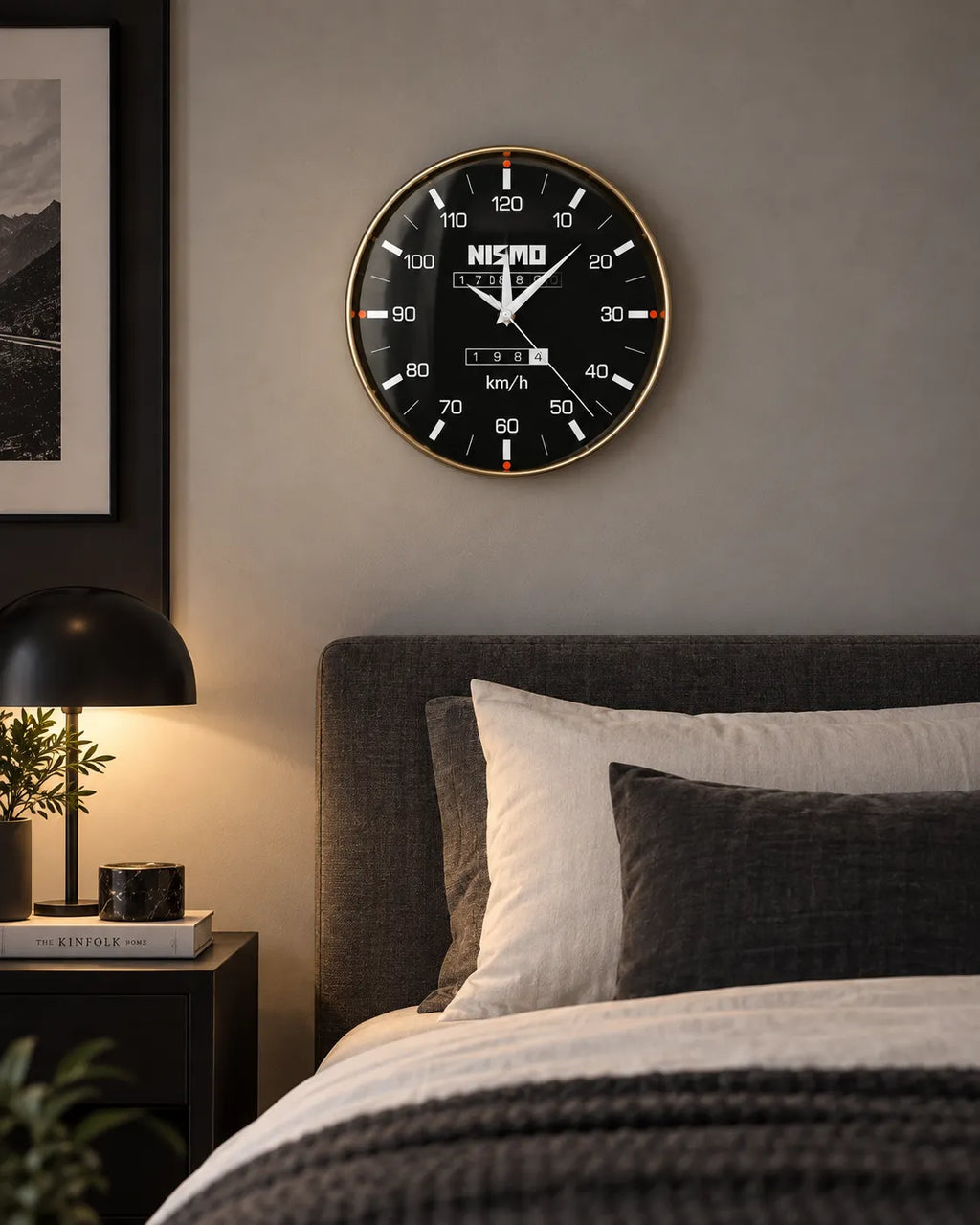 Horloge Murale Compteur de Voiture Acrylique 30 cm Silencieuse