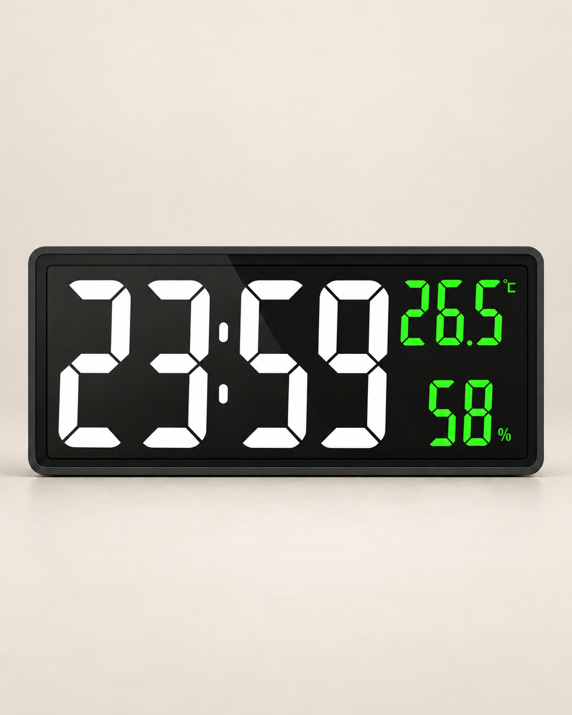 Horloge Murale LED 36,3 cm Température et Humidité avec Mode Nuit