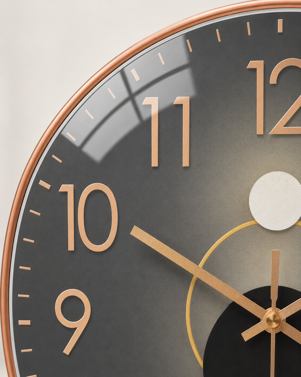 Horloge Murale Verre Dorée 20 cm Silencieuse — 2 Modèles
