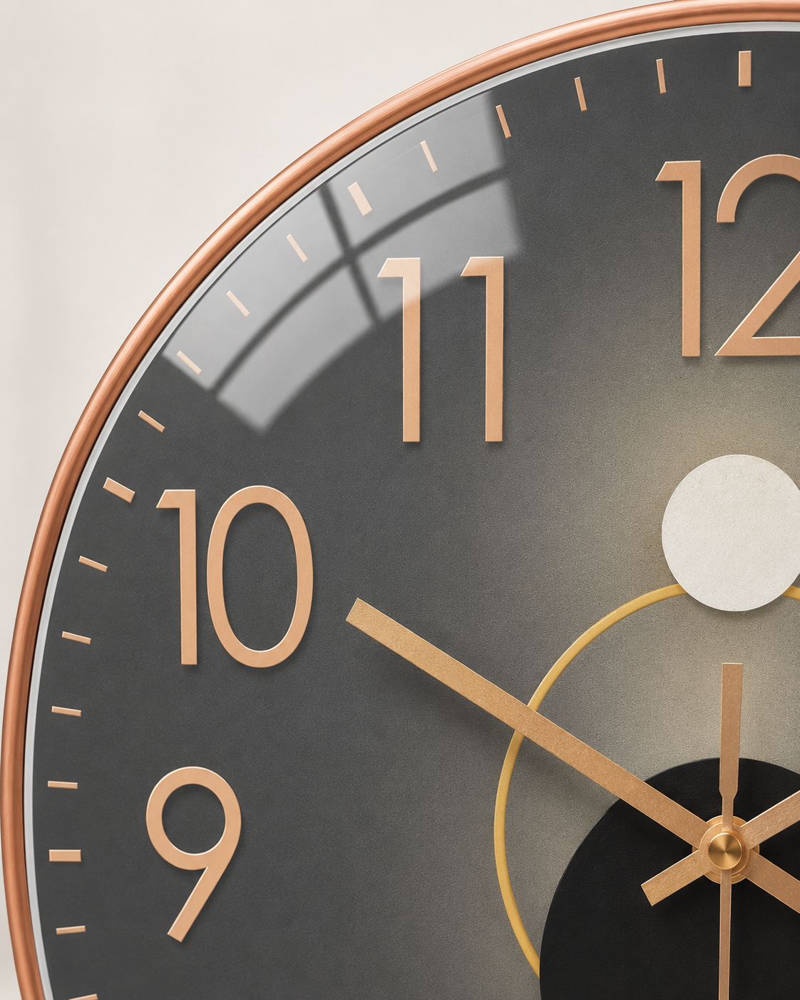 Horloge Murale Verre Dorée 20 cm Silencieuse — 2 Modèles