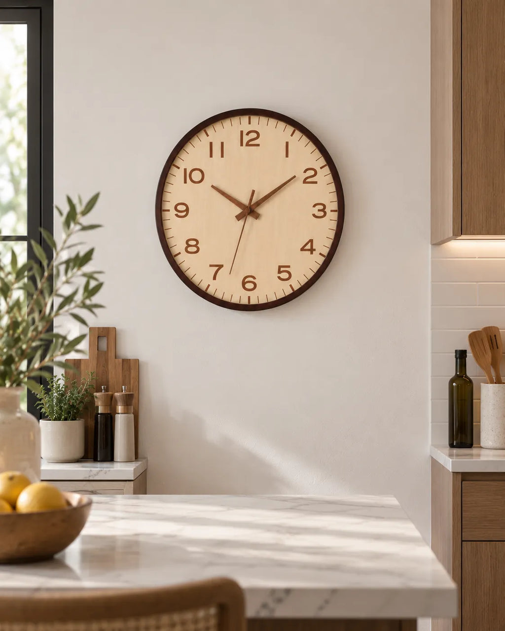 Horloge Murale Bois Style Japonais Silencieuse — 3 Tailles
