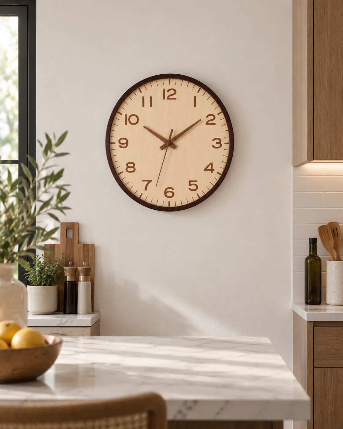 Horloge Murale Bois Style Japonais Silencieuse — 3 Tailles