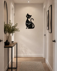 Horloge Murale Chat Acrylique 30 × 17 cm Silencieuse