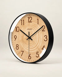 Horloge Murale Effet Bois Ronde Silencieuse — 3 Tailles