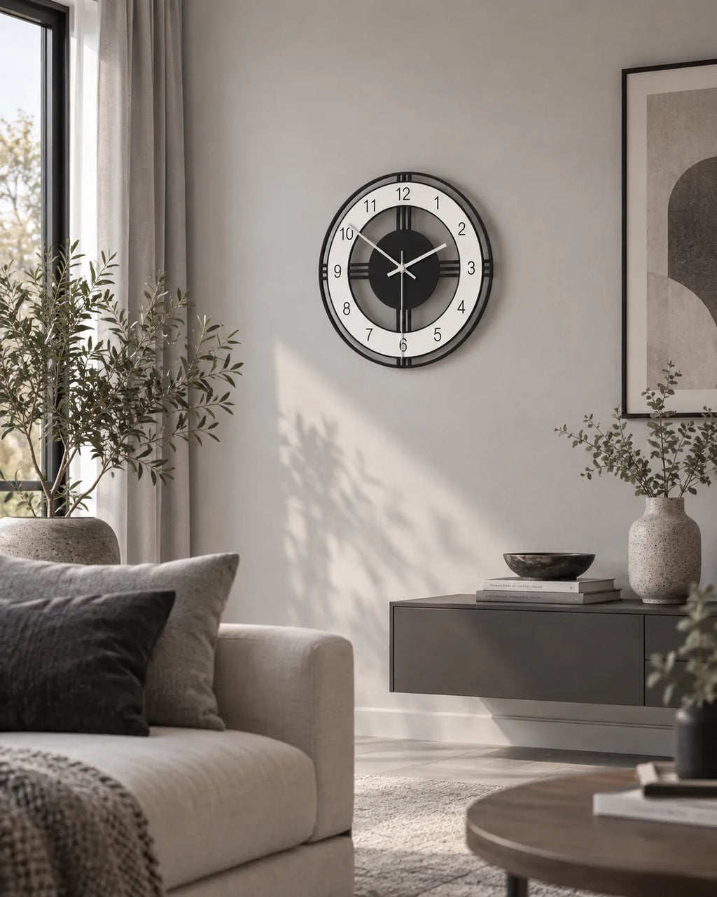 Horloge Murale Acrylique Minimaliste 32 cm Silencieuse