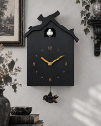 Horloge Coucou Bois Maison avec Oiseau Animé et Balancier