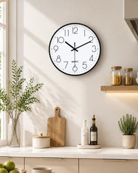 Horloge Murale 20 cm Chiffres en Relief Silencieuse