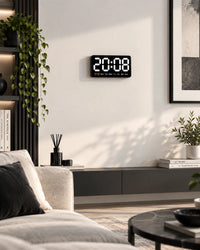 Horloge Murale LED 21,5 cm Activation Sonore et Double Alarme
