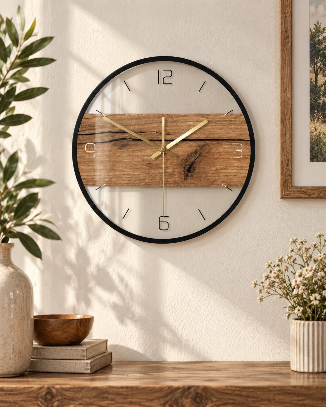Horloge Murale Acrylique Ronde 30 cm Effet Texturé Silencieuse