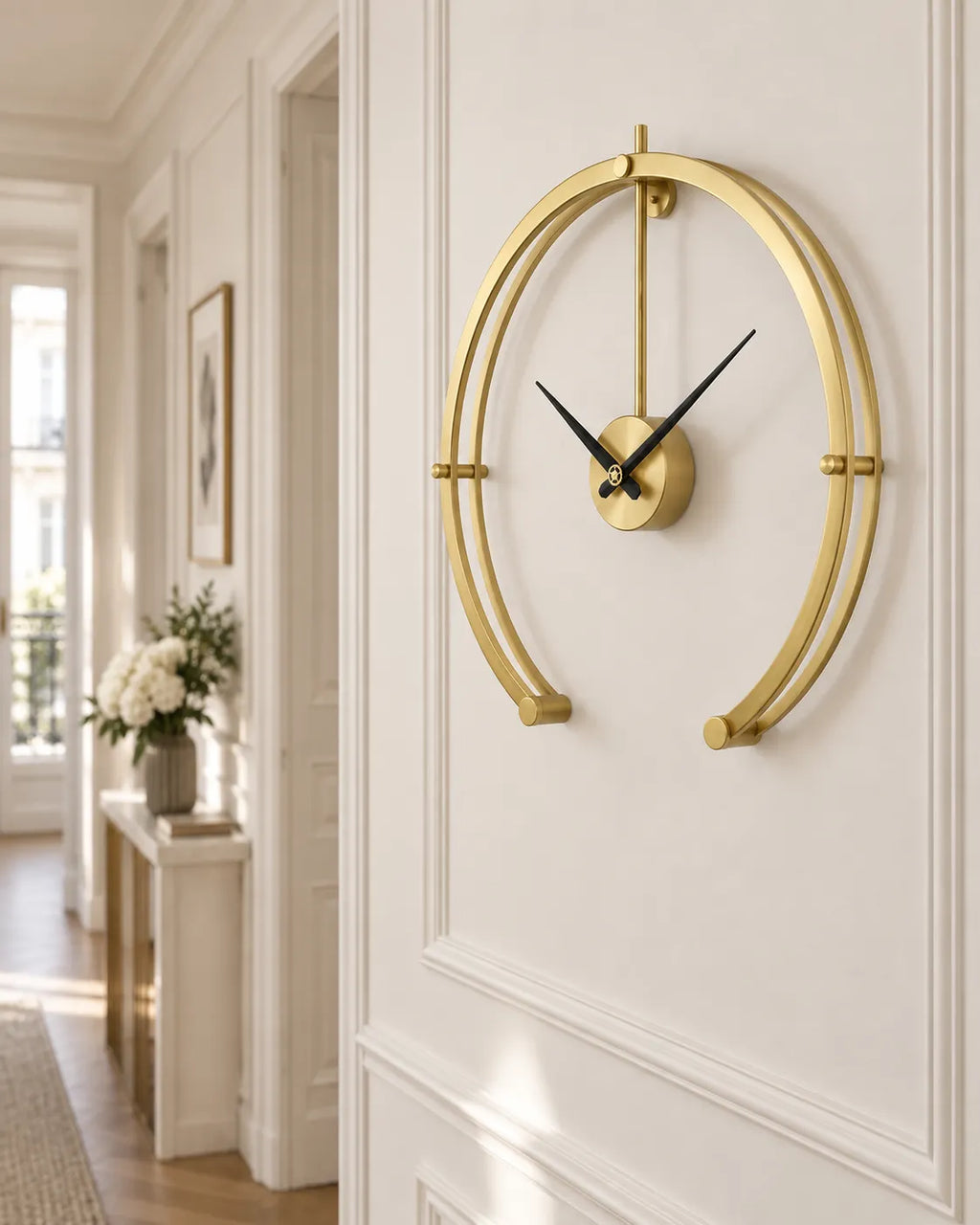 Horloge Murale Métal Demi-Cercle 50 cm Style Scandinave