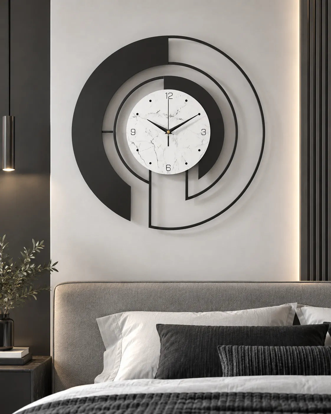 Horloge Murale Forme Irrégulière Moderne — Noir ou Doré