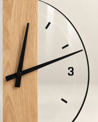 Horloge Murale Bois et Verre Bande Verticale Silencieuse