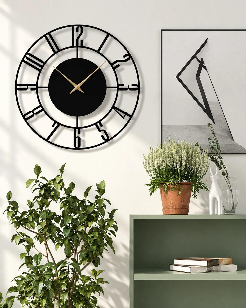 Horloge Murale Ronde Chiffres Arabes Silencieuse