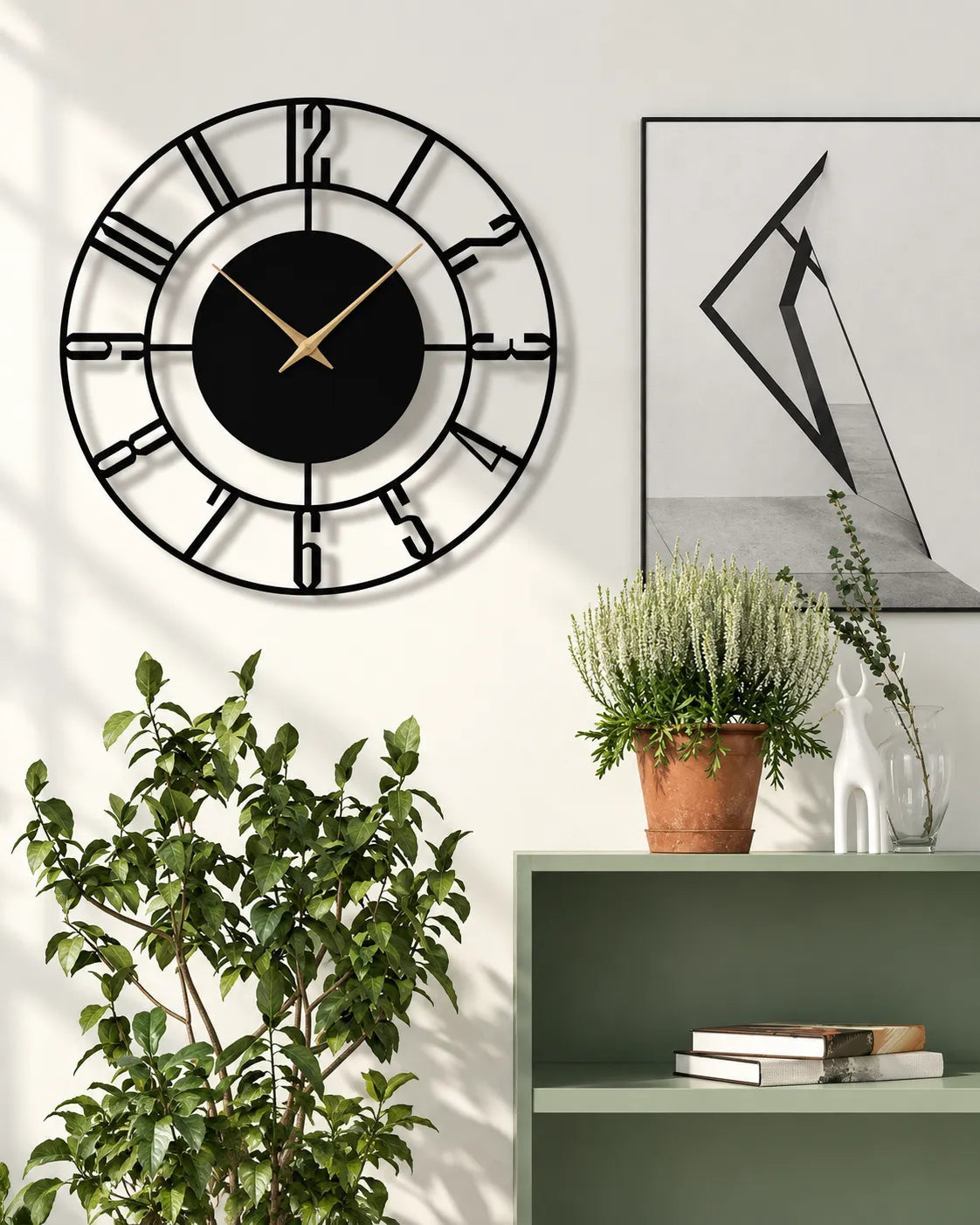 Horloge Murale Ronde Chiffres Arabes Silencieuse