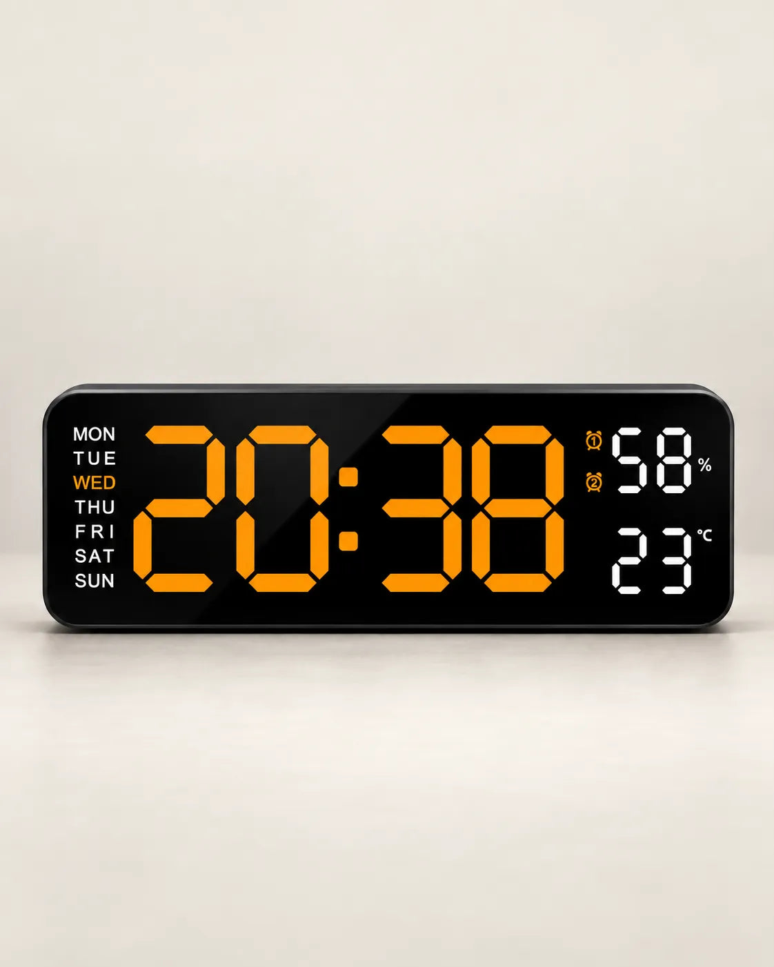 Horloge Murale Numérique LED 22,8 cm Température et Humidité