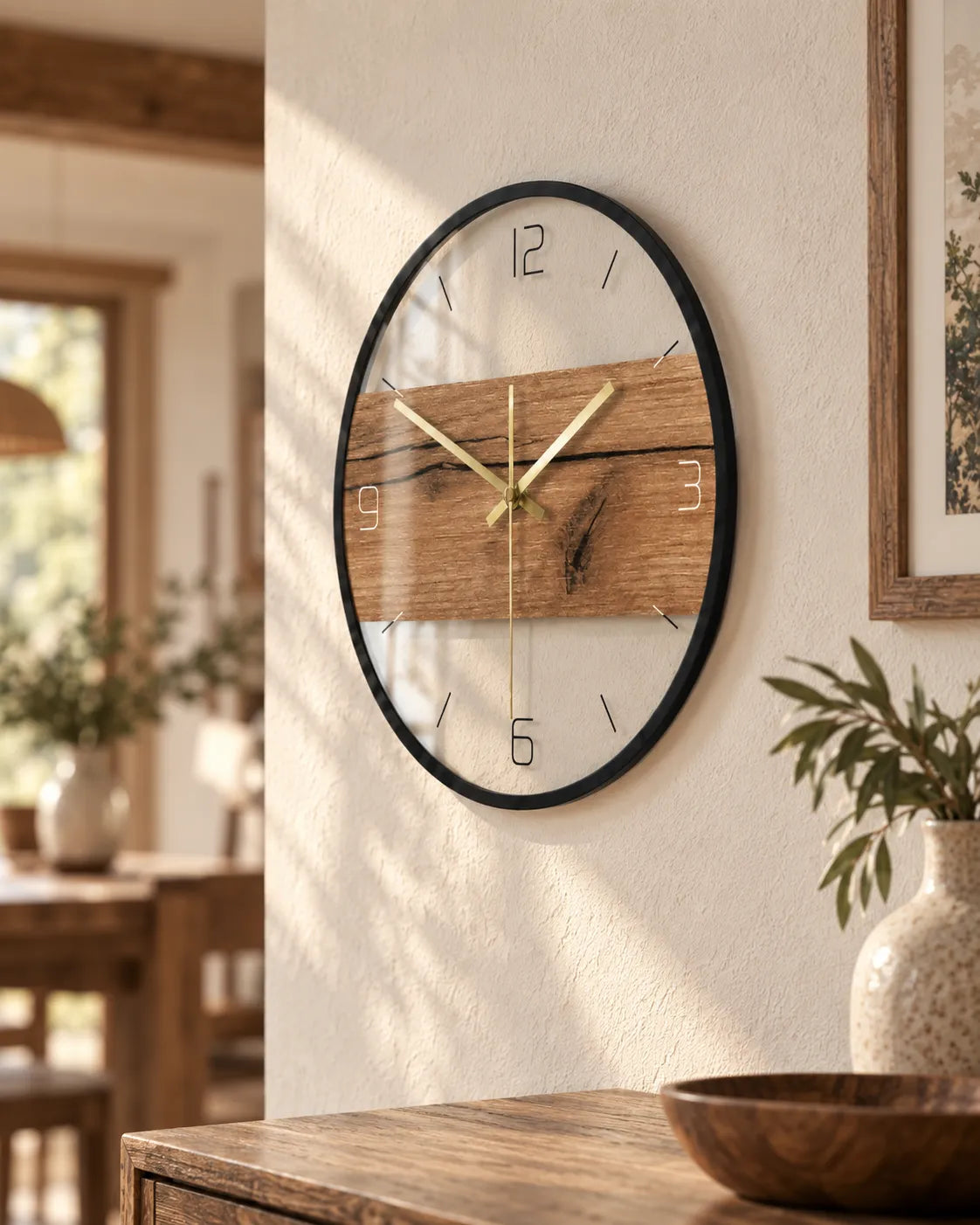 Horloge Murale Acrylique Ronde 30 cm Effet Texturé Silencieuse