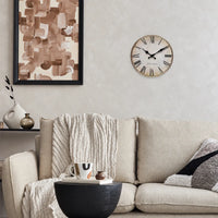 Horloge Murale Bois Rétro Chiffres Romains Silencieuse — 4 Tailles