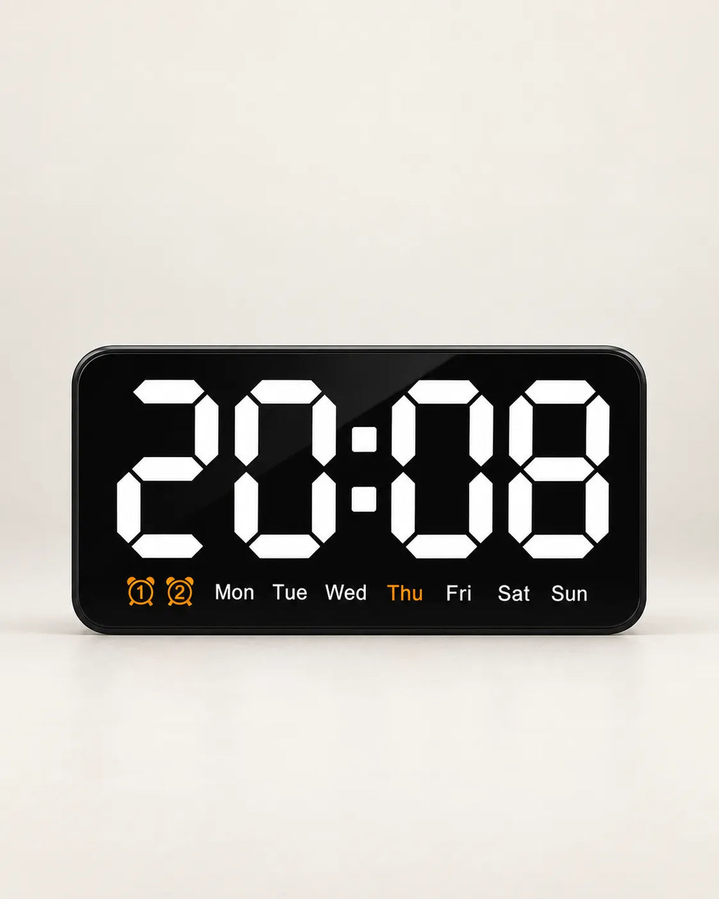 Horloge Murale LED 21,5 cm Activation Sonore et Double Alarme