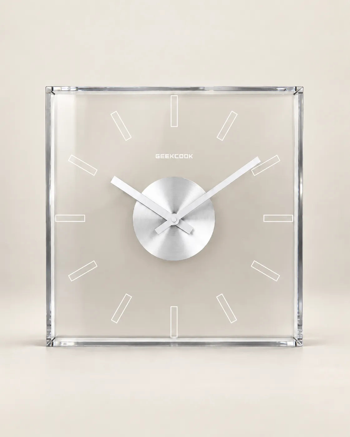 Horloge Murale Acrylique Transparente Carrée 30 cm Silencieuse