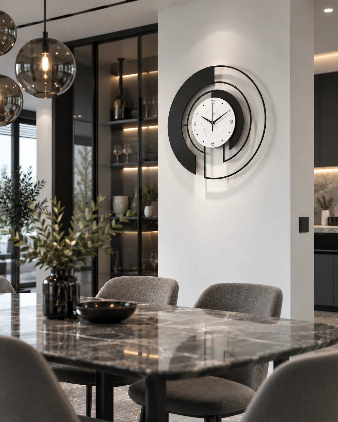 Horloge Murale Forme Irrégulière Moderne — Noir ou Doré