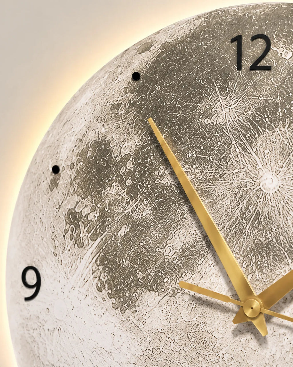 Horloge Murale Lune LED Luminosité Réglable — 3 Tailles