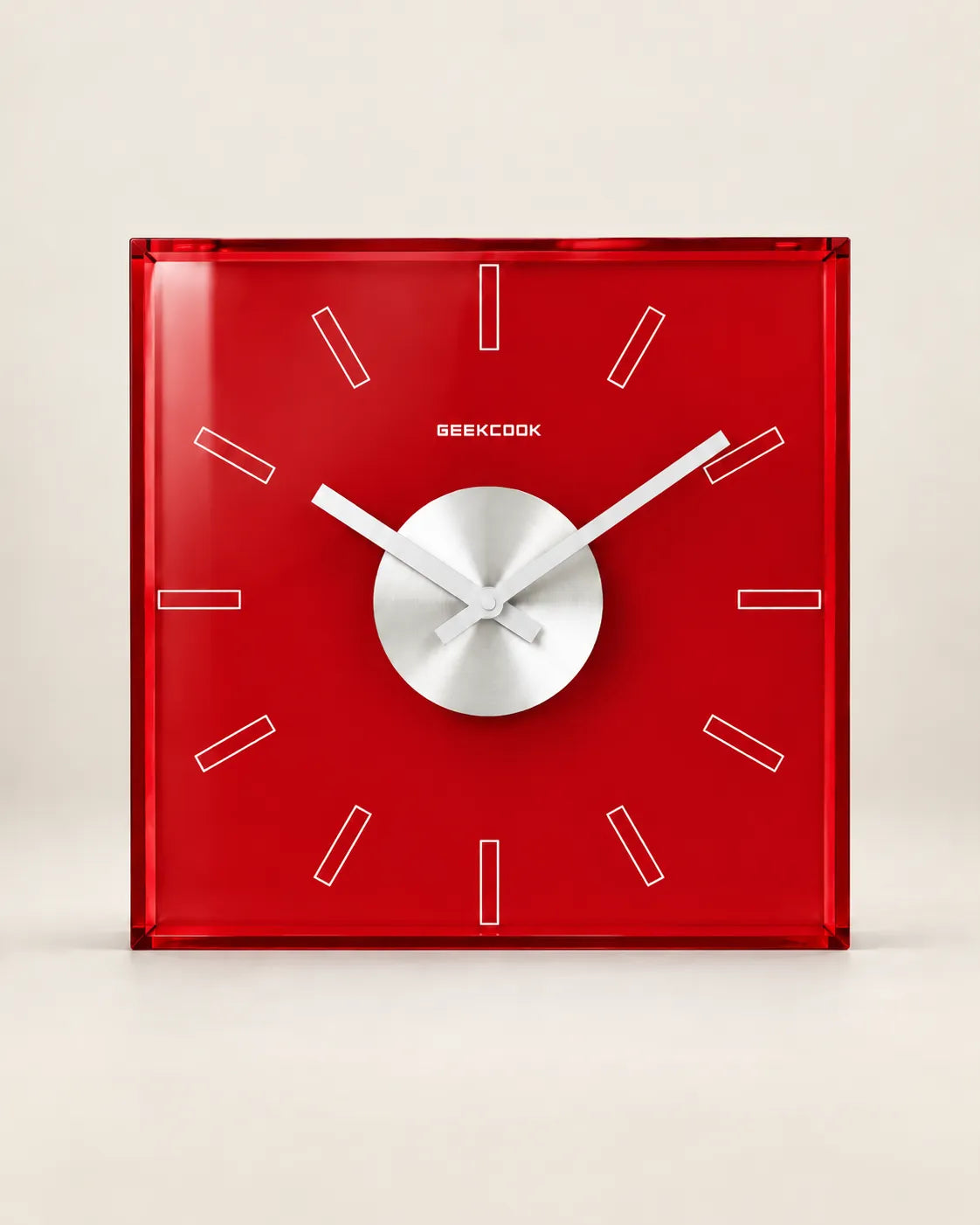 Horloge Murale Acrylique Transparente Carrée 30 cm Silencieuse