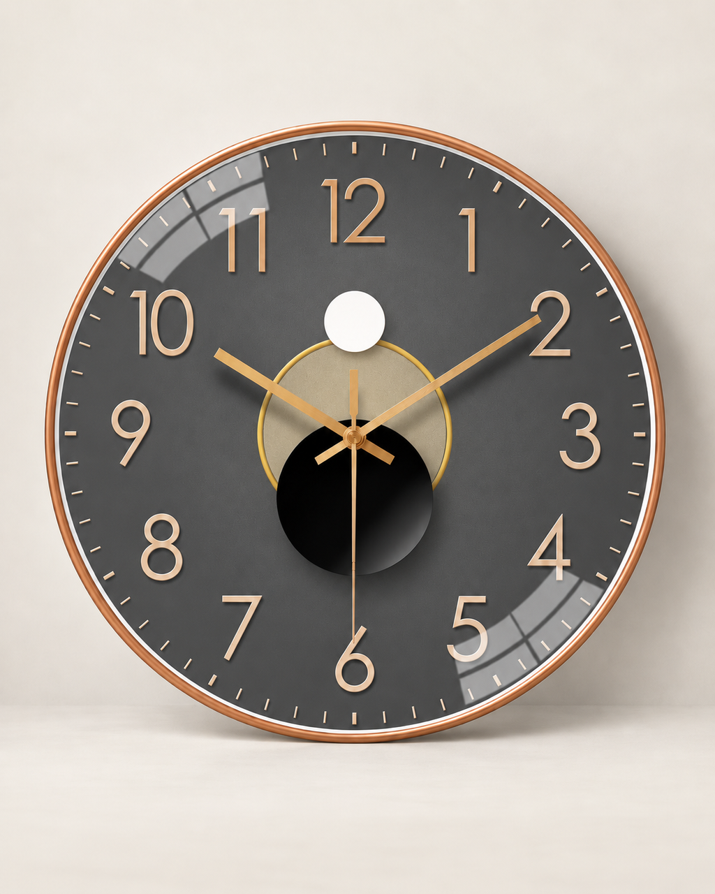 Horloge Murale Verre Dorée 20 cm Silencieuse — 2 Modèles