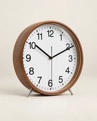 Horloge à Poser Bois 22 cm Silencieuse sur Pieds