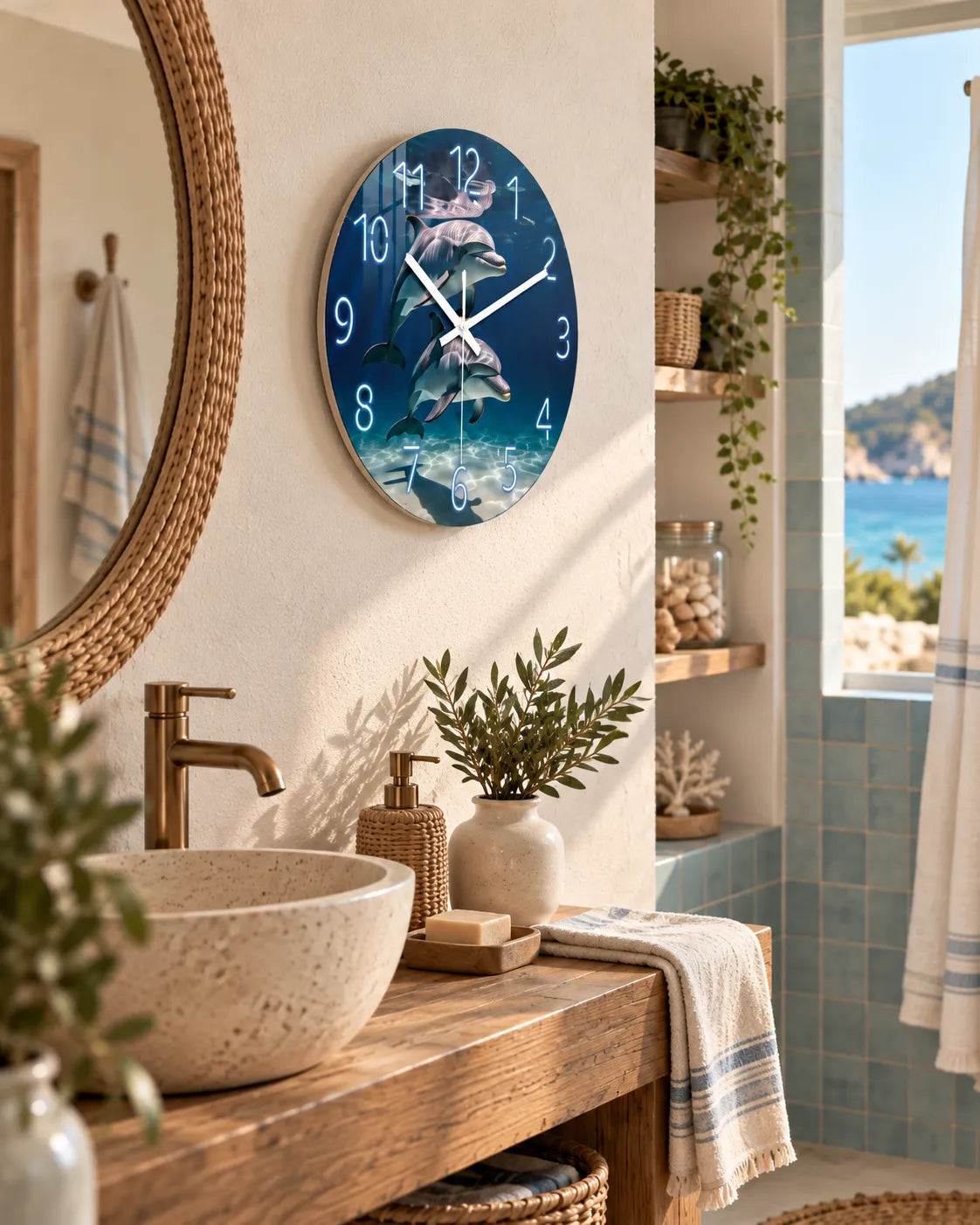 Horloge Murale Bois Dauphin Silencieuse — 6 Tailles