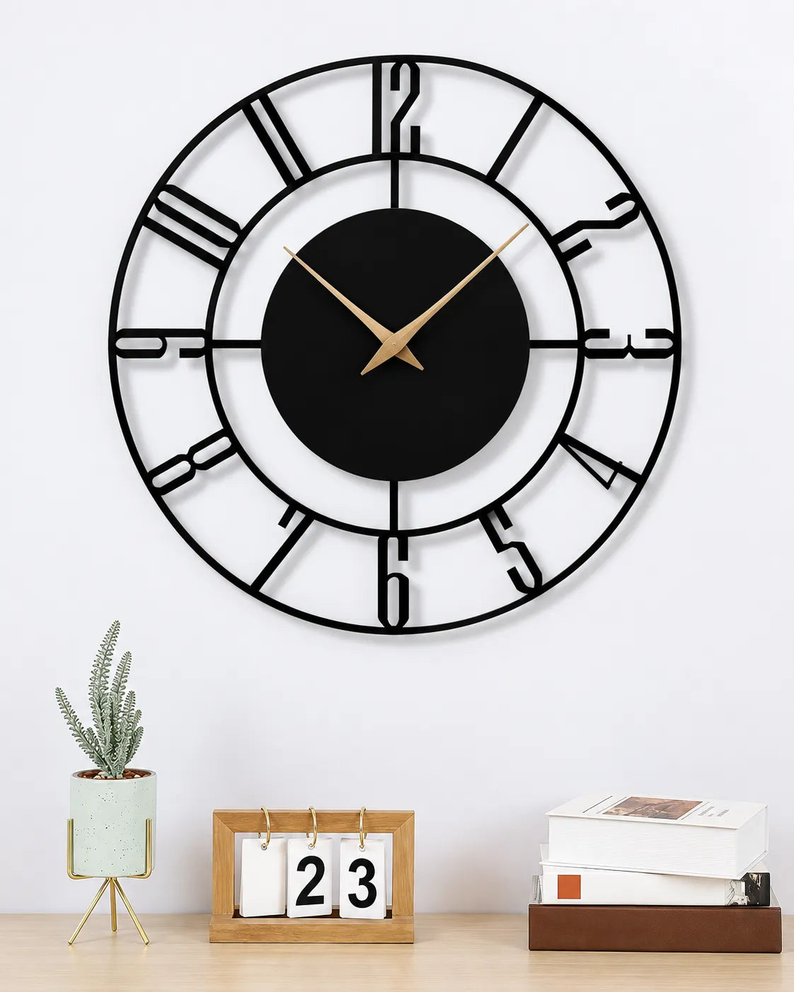 Horloge Murale Ronde Chiffres Arabes Silencieuse